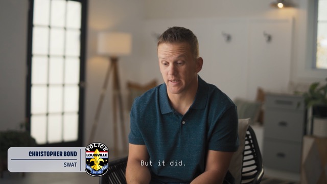 Screenshot of the Christopher Bond Behind the Badge video.